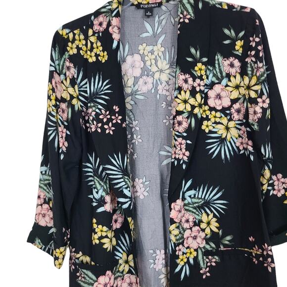 Roz & Ali Women S Black Fairy Core Floral Stripe Whimsy Paste Goth Boho Blazer - Picture 10 of 15